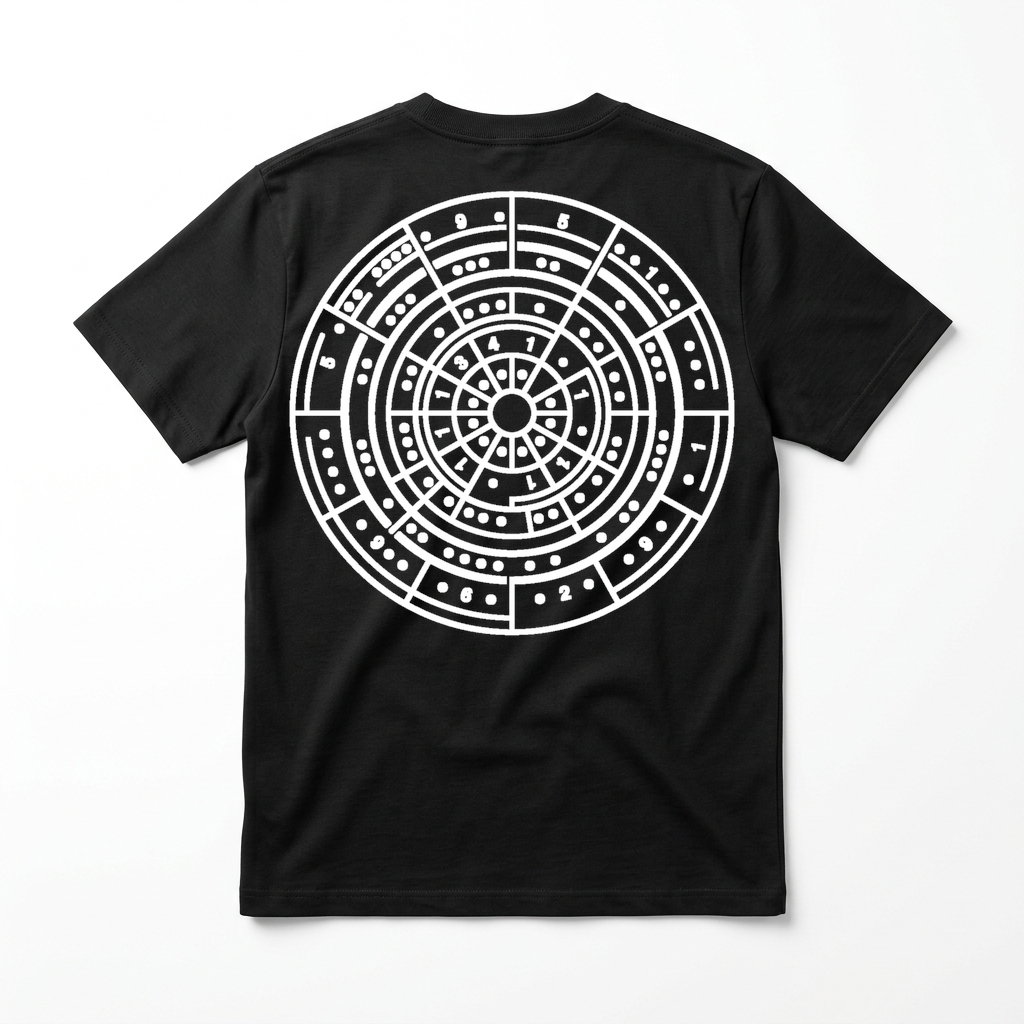 CircleTee Pi Formation - Retro con stampa grande centrata