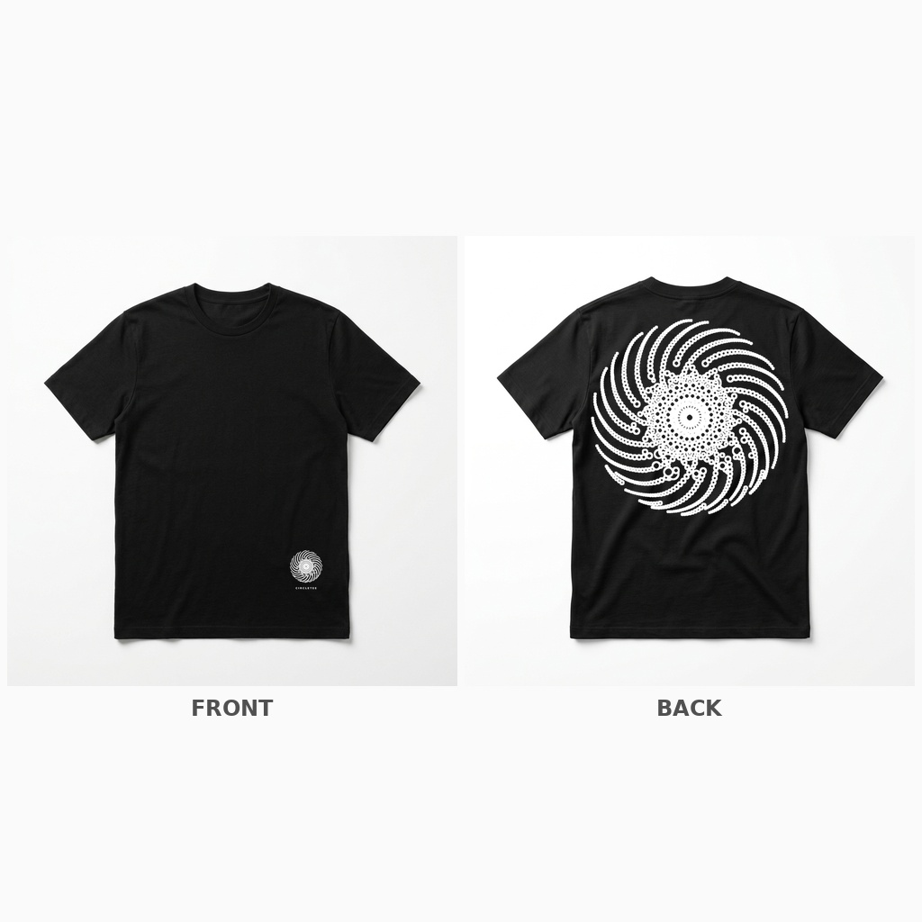 CircleTee Fibonacci Spiral - Vista fronte e retro